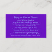 Vliegen om de zonsopgang te ontmoeten visitekaartje (Achterkant)