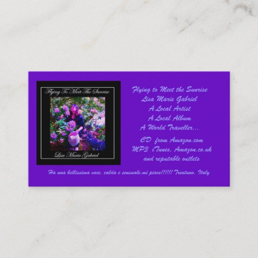 Vliegen om de zonsopgang te ontmoeten visitekaartje (Voorkant)