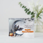 Vliegen om je een fijne Halloween te wensen Feestdagenkaart (Staand voorkant)