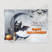 Vliegen om je een fijne Halloween te wensen Feestdagenkaart (Voorkant)
