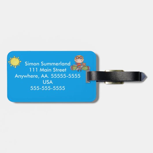 Vliegen op Bagagelabel (gepersonaliseerd) (Achterkant horizontaal)