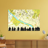 Vliegen op de Austin Bats Congress Bridge Canvas Afdruk (Insitu (Woonkamer))