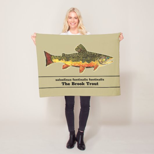Vliegen op een brookie - Brook forel Fleece Deken (In situ)