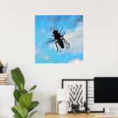 Vliegen op glas poster (Thuiskantoor)