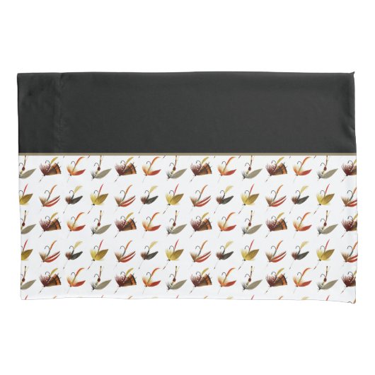 Vliegen op vliegende vis Groen zwarte vis Kussensloop (Voorkant)