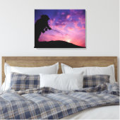 Vliegen op zonsondergang canvas afdruk (Insitu (Slaapkamer))