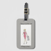 "Vliegen over de wereld, afval oppakken..." label Bagagelabel (Voorkant (verticaal))