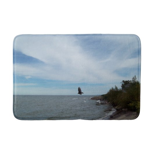 Vliegen over het strand badmat (Voorkant)