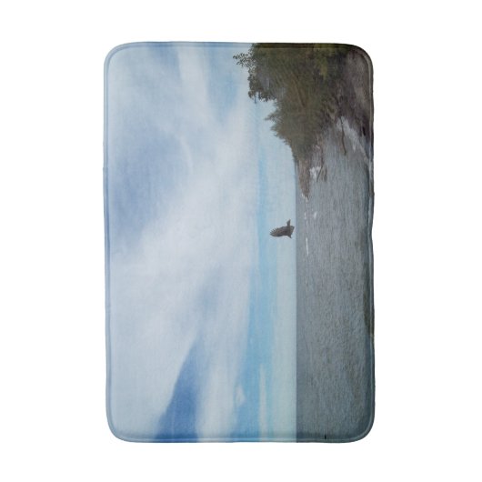 Vliegen over het strand badmat (Voorkant Verticaal)