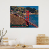 Vliegen over San Francisco Golden Gate Bridge Poster (Keuken)