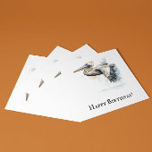 Vliegen pelikaan in waterverf, aanpasbaar feestdagenkaart