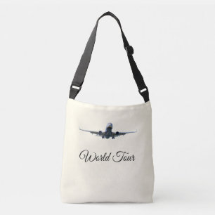Vliegen rond de wereld op ivoor crossbody tas
