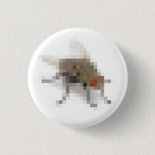 Vliegen. Ronde Button 3,2 Cm
