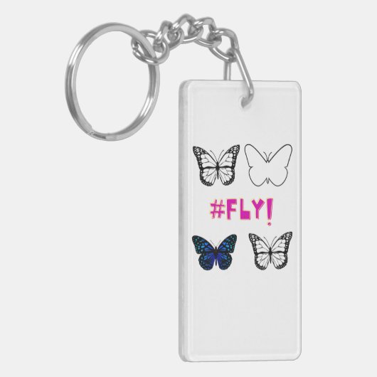 Vliegen! Sleutelhanger van vlinder (Voorkant Links)