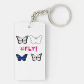 Vliegen! Sleutelhanger van vlinder (achterkant)