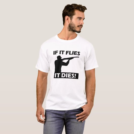 Vliegen Sterven Grappig Tshirt (Voorkant volledig)