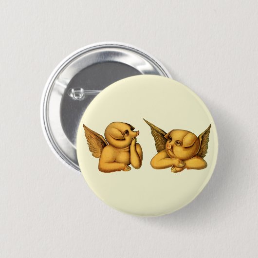 Vliegen tegen engels met vleugels Fantasy Animals  Ronde Button 5,7 Cm (Voorkant /achterkant)