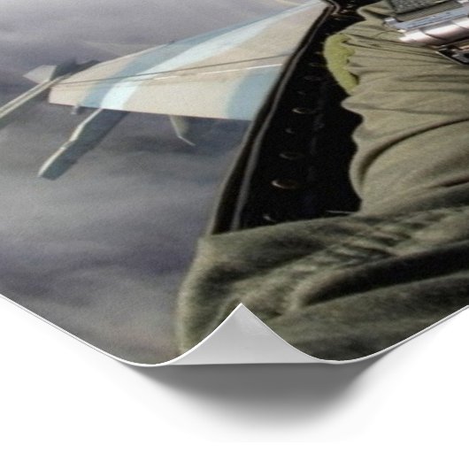 Vliegen tegen het Uitzicht van Falcon Cockpit Poster (Hoek)