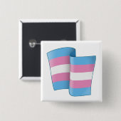Vliegen Trans Pride Square Button (Voorkant /achterkant)