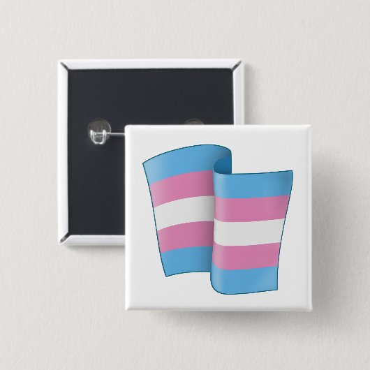 Vliegen Trans Pride Square Button (Voorkant /achterkant)