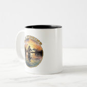 Vliegen Tweekleurige Koffiemok (Voorkant links)