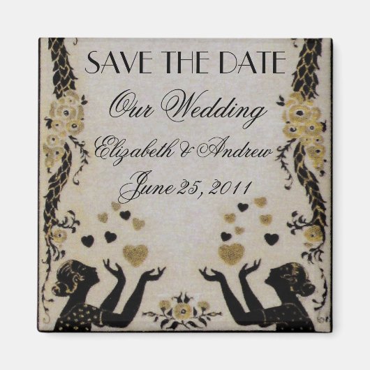 Vliegen Valentijnse ~ Bruiloft bruid Datum Nouvea Magneet (Voorkant)