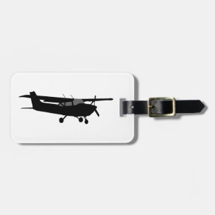 Vliegen van het Silhouet Cessna van het vliegtuig Bagagelabel