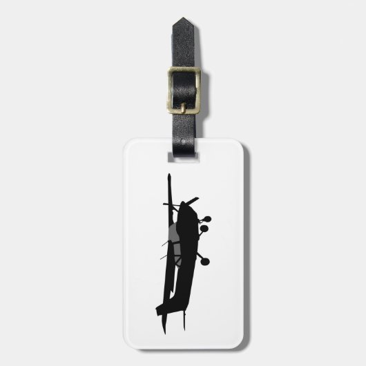 Vliegen van het Silhouet Cessna van het vliegtuig Bagagelabel (Voorkant verticaal)