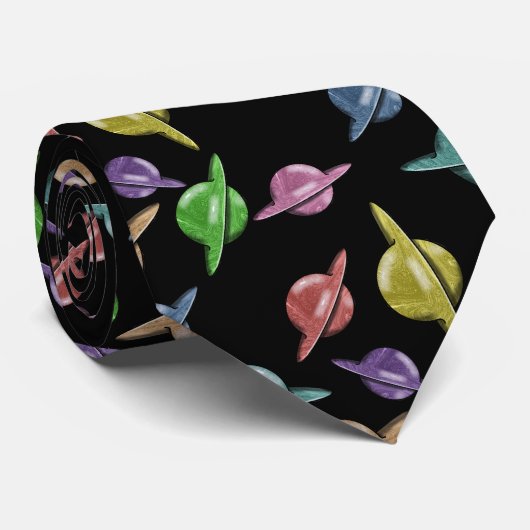 VLIEGEN VAN SAUCER UFO PATROON DOOR Jetpackcorps Stropdas (Opgerold)