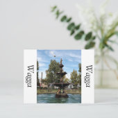 Vliegen van vogels uit de fontein briefkaart (Staand voorkant)