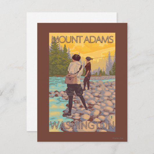 Vliegen van vrouwen - Mount Adams, Washington Briefkaart (Voorkant / Achterkant)