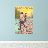 Vliegen van vrouwen - Mount Adams, Washington Canvas Afdruk (Insitu (Houten vloer))