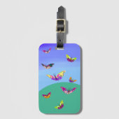 Vliegen veelkleurige vlinders bagagelabel (Voorkant (verticaal))