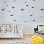 Vliegen veelkleurige vlinders behang