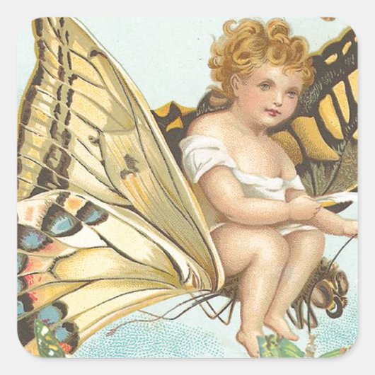 Vliegen Vierkante Sticker (Voorkant)