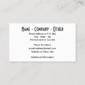 Vliegen Visitekaartje (Achterkant)