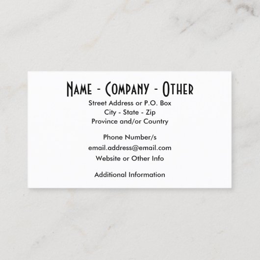 Vliegen Visitekaartje (Achterkant)