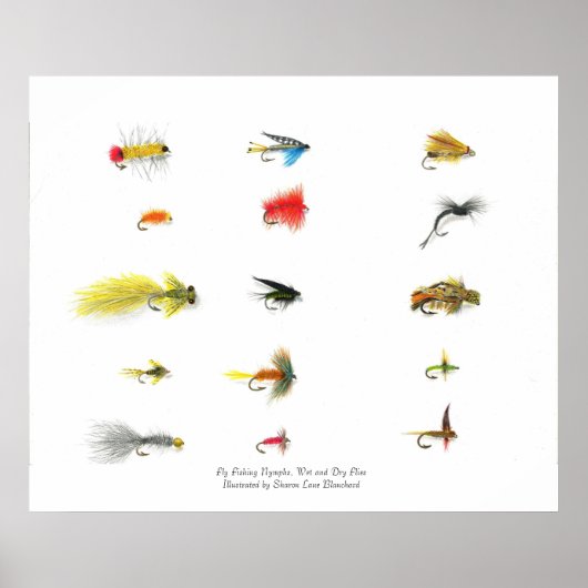 Vliegen, vliegen, nymfen, nat en droog vlies... poster (Voorkant)
