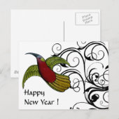 Vliegen voor het nieuwe jaar - Gepersonaliseerd Feestdagenkaart (Voorkant / Achterkant)