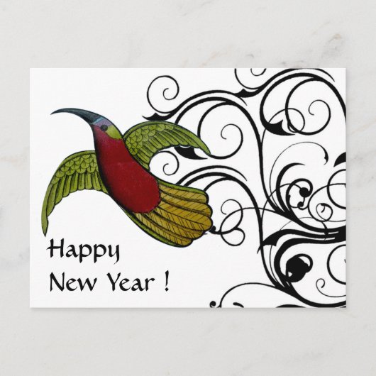 Vliegen voor het nieuwe jaar - Gepersonaliseerd Feestdagenkaart (Voorkant)