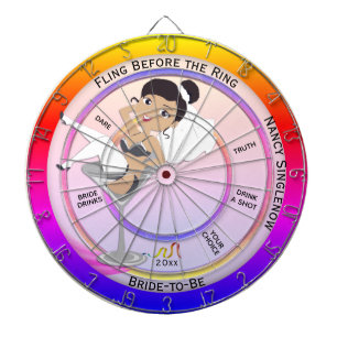 Vliegen voor Ring Bachelorette Party Brunett Dartbord
