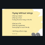 Vliegen zonder vleugels gedicht gele muur art deco poster<br><div class="desc">Bij MotherEagle Inspires combineren we de zielroerende kracht van poëzie met prachtig vervaardigde alledaagse items tot creëer-geschenken die uw ruimte inspireren, troosten en verheffen. Elk product, van mokken en kleding tot huisdecoratie en briefpapier, bevat originele gedichten die zijn ontworpen om met je hart te resoneren en vreugde te wekken in...</div>