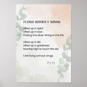 Vliegen zonder vleugels Gedicht Poëzie Geschreven  Poster