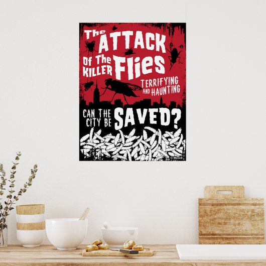 Vliegenaanval! Poster (Keuken)
