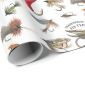 Vliegenbinders traditioneel vliegenpatroon cadeaupapier (Rol Hoek)