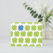 Vliegend Android Blue Briefkaart (Staand voorkant)