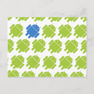 Vliegend Android Blue Briefkaart