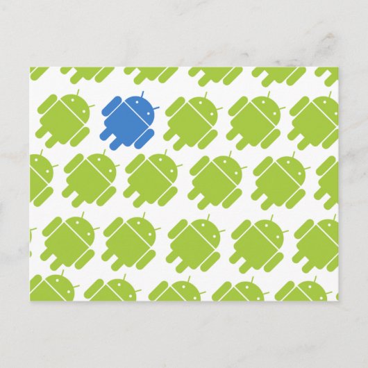Vliegend Android Blue Briefkaart (Voorkant)