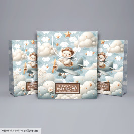 Vliegend Beer Baby shower gunstzak voor Baby Boy Medium Cadeauzakje