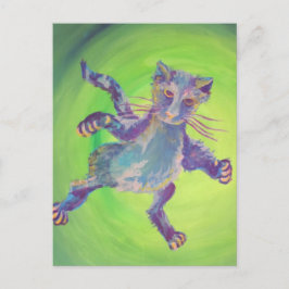 vliegend blauw briefkaart van katten